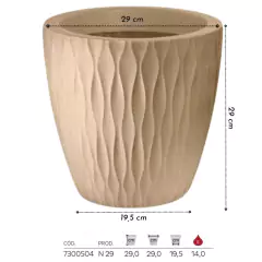 Vaso Infinity Redondo 29 (14L) Cor Areia NUTRIPLAN - Cultiv.me