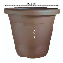 Vaso Milano sem Prato (P-20,5x18,5) Tabaco RIQUEPLÁS