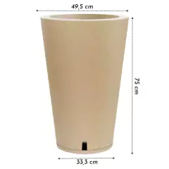 Vaso Petra Cônico 75 com Prato (100L) Cor Areia NUTRIPLAN na internet