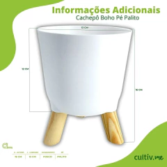 Vaso Cachepô Boho Pé Palito (13) Branco ALL GARDEN - comprar online