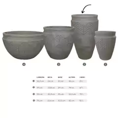 Vaso Tribo Cilíndrico 44 (67L) Macchiato JAPI