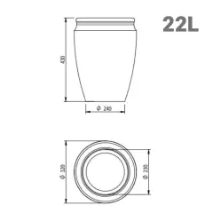 Vaso Antique Cilíndrico 32 (22L) Macchiato JAPI - comprar online