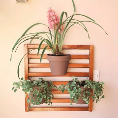 Vaso de Parede Bari (20X17) Cor Cinza Taupe OKLA