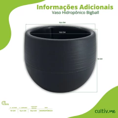 Vaso Hidropônico Bigball Cor Preta ALL GARDEN - comprar online