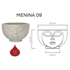 Imagem do Vaso Face Menina 09 (1L) Cor Cimento NUTRIPLAN