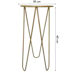 Suporte Tripé 40X18 (Bitola 6 mm) Cor Dourado JC JARDIM - comprar online