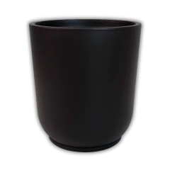 Vaso Cilindro Com Prato (37x43) Cor Carvão OVASO