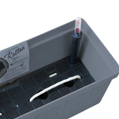 Vaso Jardineira Autoirrigável RATTAN (50x18) Grafite OKLA - loja online