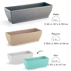 Jardineira Rattan Mini (750ML) Verde INJEPLASTEC - Cultiv.me