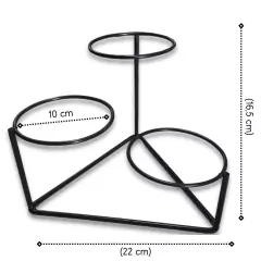 Suporte Triangulo de Mesa para 3 Vasos 11 Preto - JC JARDIM na internet