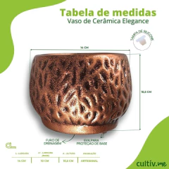 Vaso de Cerâmica Elegance (11cm) Cor Tabaco Cobre BURGUINA - comprar online