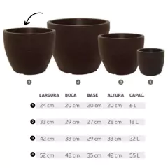 Imagem do Vaso Europa Redondo 42 (32L) Cor Cimento JAPI