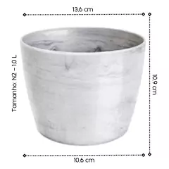 Cachepô Elegance Redondo 02 (1L) Branco Carrara NUTRIPLAN - comprar online
