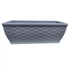 Jardineira Rattan Mini (750ML) Azul INJEPLASTEC
