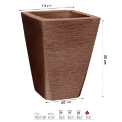 Vaso Grafiato Trapézio 35 (17L) Cor Ferrugem NUTRIPLAN - Cultiv.me