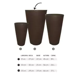 Vaso Europa Cônico 33 (37L) Cor Cimento JAPI - loja online