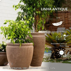 Vaso Antique Cilíndrico 44 (70L) Cor Cimento Queimado JAPI na internet