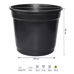 Vaso Comum Redondo 09 (65L) Preto NUTRIPLAN na internet