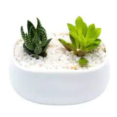 Pedra Decorativa Brita Branca Média (3kg) VITAPLAN