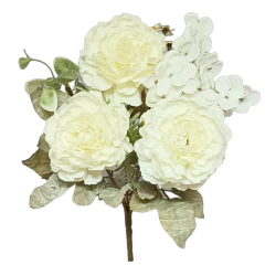 Buquê de Peônia Flor Artificial (31cm) Creme SMO