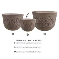 Imagem do Vaso Tribo Redondo 33 (11L) Macchiato JAPI