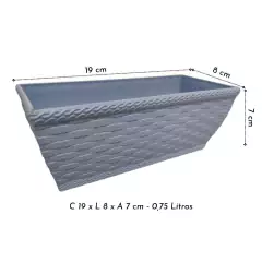 Imagem do Jardineira Rattan Mini (750ML) Azul INJEPLASTEC