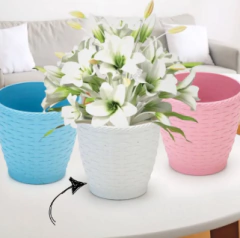 Imagem do Vaso Rattan Redondo Mini (1,8L) Branco INJEPLASTEC