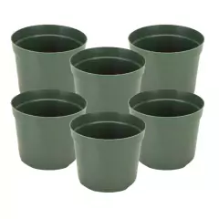 KIT C/6 Vaso Plantio P13 (900 ML) Verde Musgo INJEPLASTEC