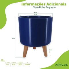 Vaso Doha Pequeno Pé Palito (22x19) Azul ALPE E ARITANA - comprar online