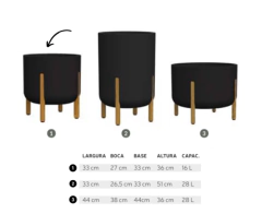 Vaso Cilíndrico Decore 33 (16L) Cor Cimento Queimado JAPI - loja online