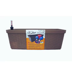 Jardineira RATTAN ECO c/Reservatório (50X20X18) Tabaco OKLA