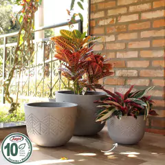 Vaso Tribo Redondo 33 (11L) Cor Mármore JAPI - loja online