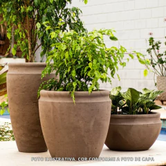 Vaso Antique Cilíndrico 44 (70L) Cor Cimento Queimado JAPI - comprar online