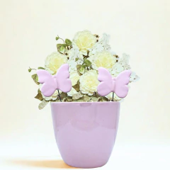 Enfeite Cerâmica Borboleta Esmaltada Lilás BURGUINA - Cultiv.me