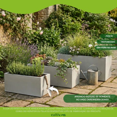 Vaso Jardineira Taipa 30X60 (44,6L) Cor Cimento NUTRIPLAN - Cultiv.me