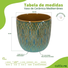 Vaso Cerâmica Mediterrâneo (12) Verde Caramelo BURGUINA - comprar online