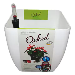 Vaso Autoirrigável Oxford com Rodas (30X30X29) Branco OKLA