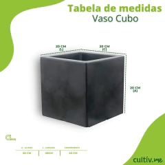 Vaso Cubo (20x20) Cor Antique Preto VASART - comprar online