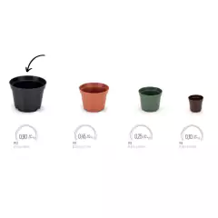 KIT C/6 Vaso Plantio P13 (900 ML) Verde Musgo INJEPLASTEC - comprar online