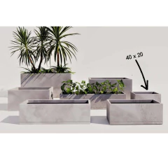 Vaso Floreira Cubo (40x20) Antique Cimento VASART na internet