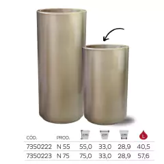 Vaso Prime Classic Cilíndrico 55 (40,5L) Champagne NUTRIPLAN na internet