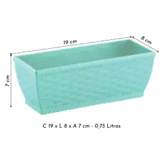 Jardineira Rattan Mini (750ML) Verde INJEPLASTEC - comprar online