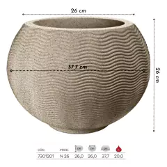 Vaso Ondulado Redondo 26 (20L) Cor Granito NUTRIPLAN