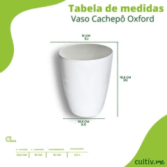 Vaso Cachepot Alto Oxford (15x19) Cor Branco OKLA - comprar online