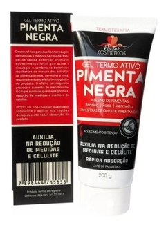 2un - Gel De Massagem Redutor De Medidas Pimenta Negra 200gr
