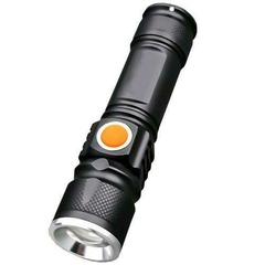 Mini Lanterna Tática com Led e Zoom Recarregável USB