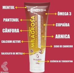 Kit com 3 Pomada Massageadora Milagrosa Com Moringa e Açafrão da Terra 150g Bio Instinto na internet