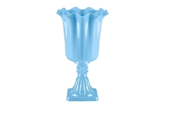Vaso Flor Pequeno Copo e Base Azul Bebê