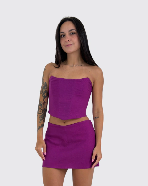 Corset Tulum Roxo Pronta Entrega