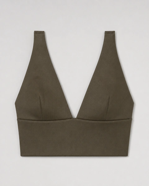 Cropped Capri Verde Militar Pronta Entrega